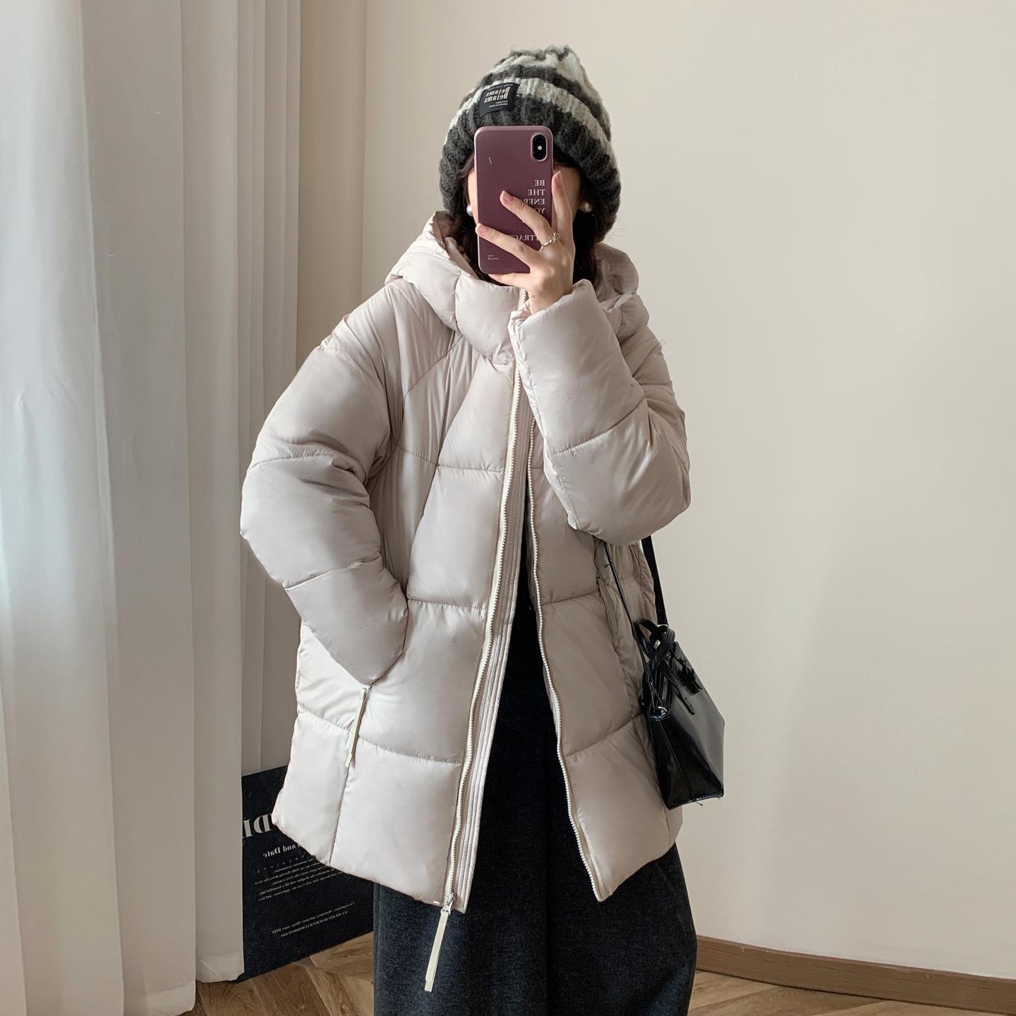 

Жіноча нова вітрозахисна легка потовщена пухнаста тепла вільна бавовняна куртка спортивного стилю з капюшоном з високоякісної тканини M