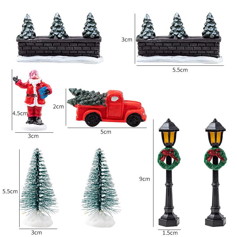 Festive Luminous Wooden House Ornament for Christmas Tree and Fireplace Decor