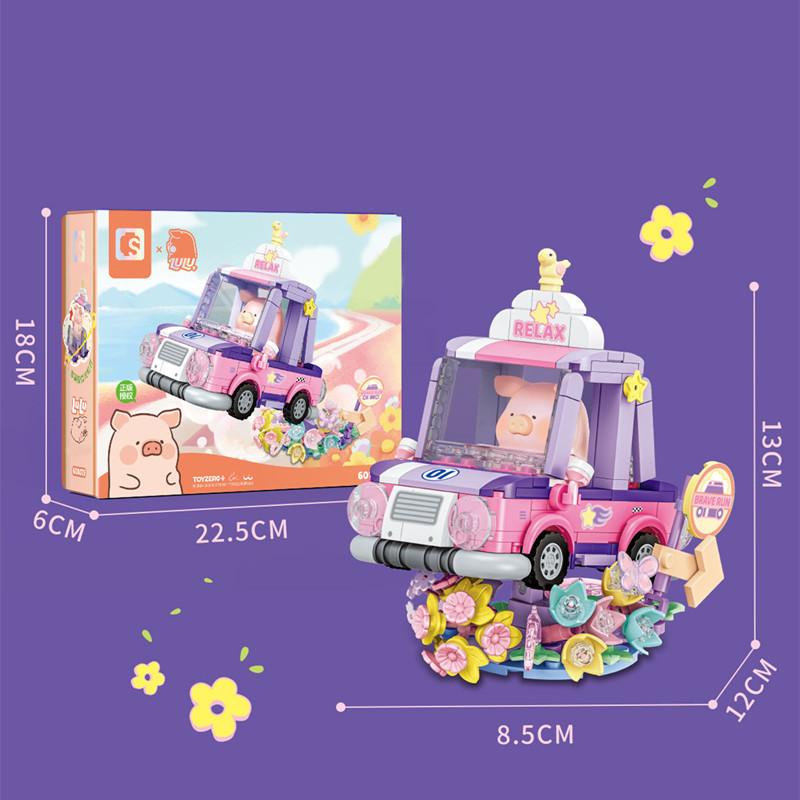 Non-Toxic Sembo Creative Vehicle Assemblage Building Blocks Moc Train Ship Models Car Construction Sets For Kids Children Toys Holiday Gifts