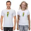 The Simpsons,Homer,Marge,Bart,Lisa Figure, Short Sleeve White-Black Men's / Women's T-Shirt L080