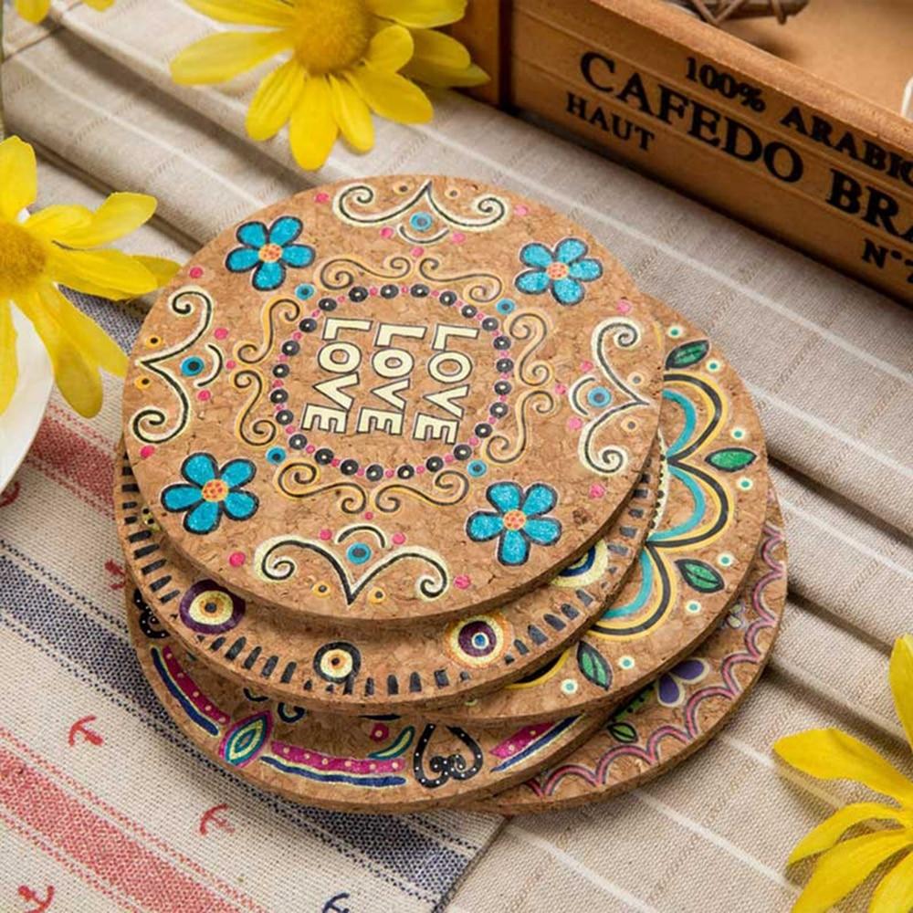 Coaster 4pcs Round Desktop Decoration for Family Wedding Party Banquet