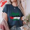 Palestine Shirt Arabic Calligraphy Tee Palestinian Flag Brush Stroke Tops Political Protest TShirt Unisex Women Daily Life Cotton T