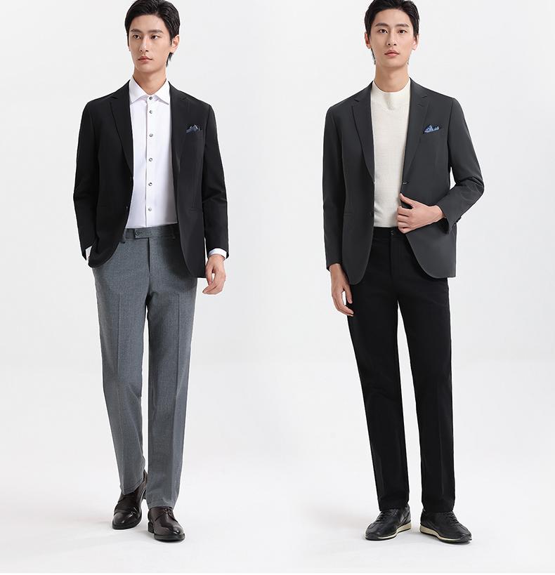 Langdeng Men's Casual Suit - Machine Washable, Breathable, High-End