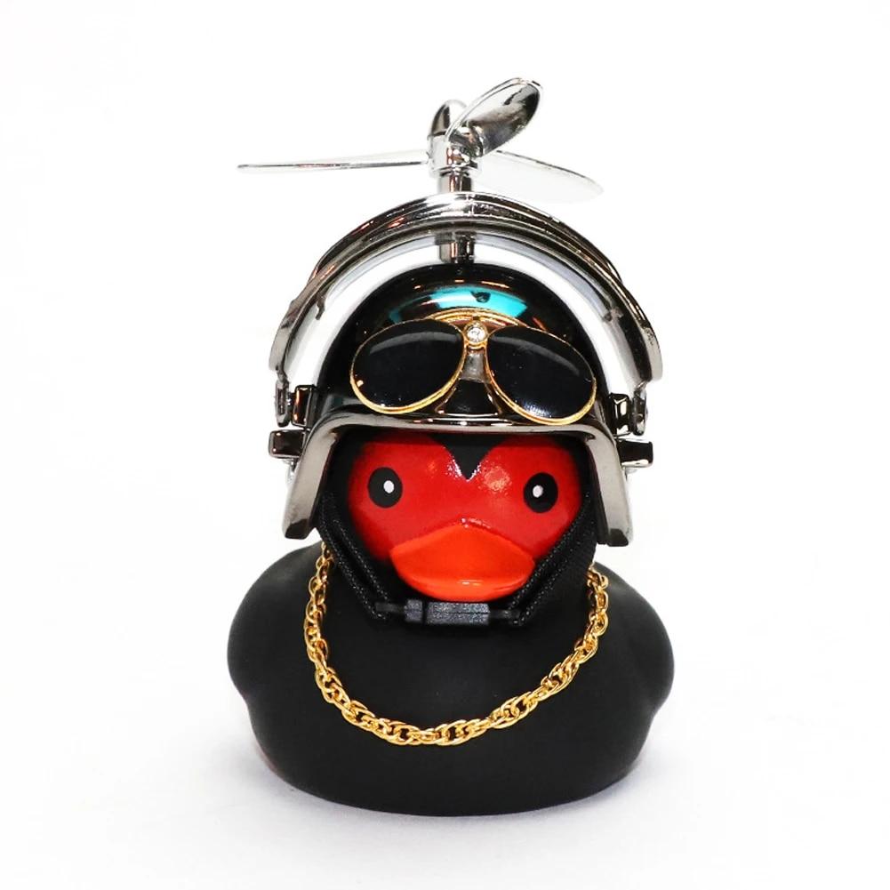 Motorcycle Accessories Helmet Broken Wind Small Black Duck Dashboard Rearview Mirror Standing Camouflage Helmet Mini Black Duck