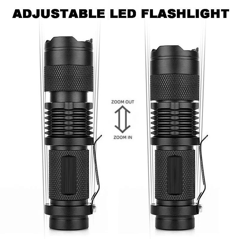 7W 300LM SK-68 1-Modes Mini Light Black Q5 LED Tactical Flashlight Red light, Green light, Blue light, White led light