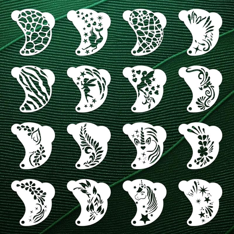 Face Art Templates with Smooth Surfaces Drawing Stencils for Easy Cleaning and Professional Cosmetic Applications
