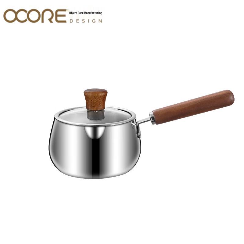 316L Stainless Steel Milk Pot with Walnut Handle