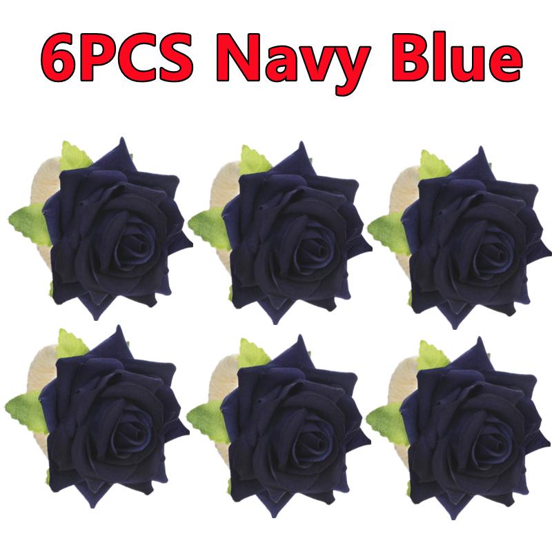 6-2PCS Artificial Flower Napkin Rings Rose Napkin Ring Serviette Buckles Holder Table Decoration Wedding Valentine's Day Party