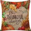 Thanksgiving Pumpkin Pillow Case Autumn Plant Flower Print Pillow Case Home Living Room Sofa Cushion Case