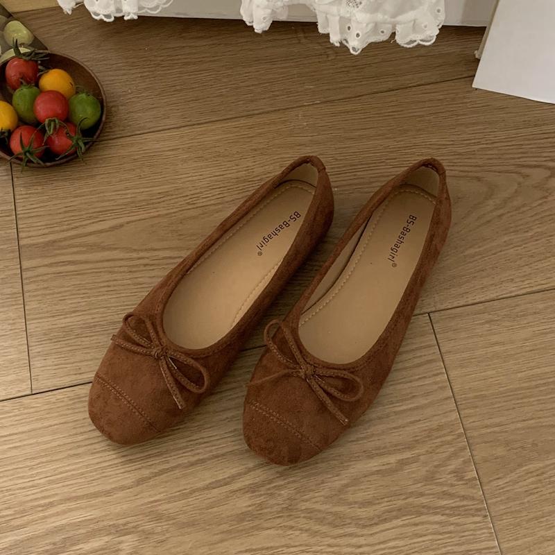 Fashion SUOJIALUN 2025 Spring New Women Flat Shoes Flat Shoes Round Toe Slip On Ladies Casual Loafer Shoes Flat Soft Sole Fashion Baller