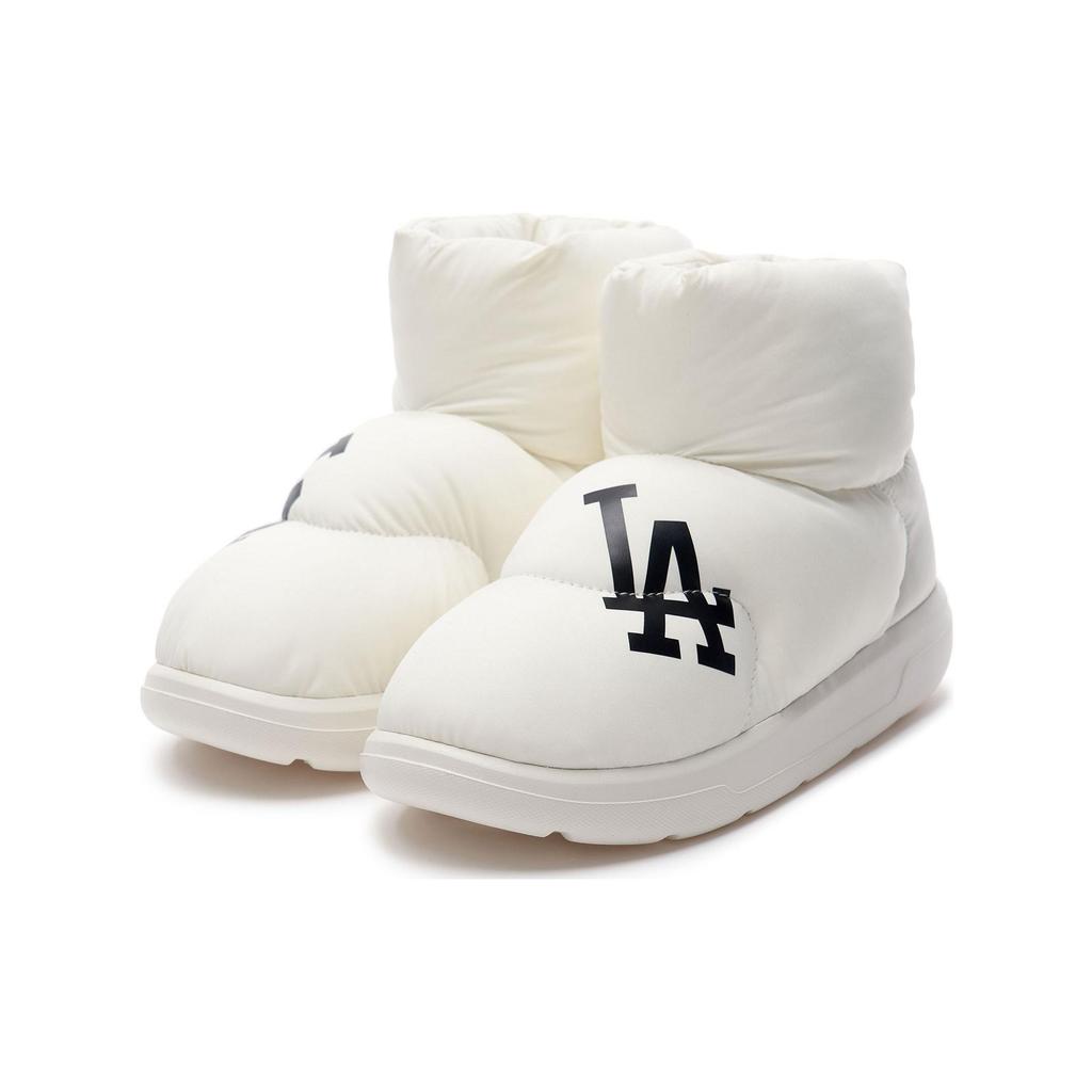 MLB Chunky Classic A Fleece Bouncer Fabric Warm Waterproof Fashion Versatile Short Snow Boots Women Boots White 3AWBBPB36-07WHS