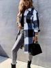 Winter New Cross-border Women's Clothing European And American Loose Casual All-match Mid-length Plaid Shirt Long-sleeved Jacket