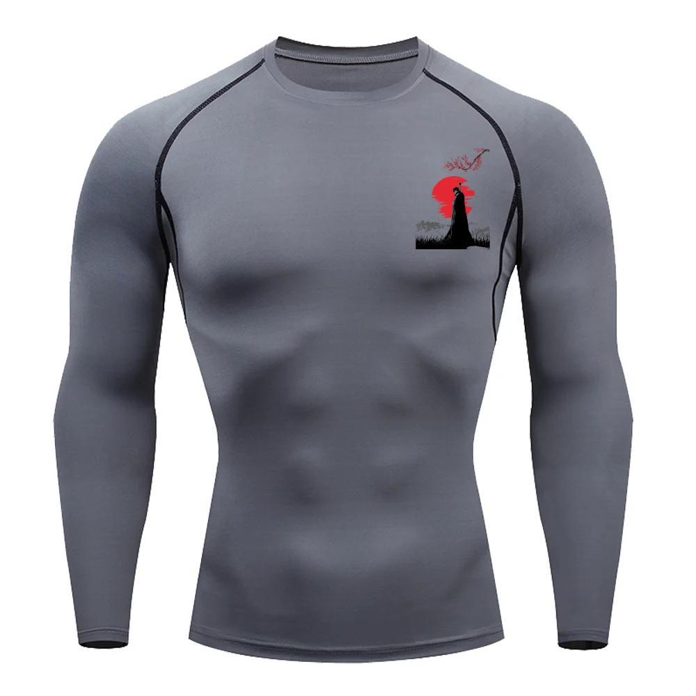 Guts Clothing Fitness Compression Running T-Shirt Men Tops Bat Printing T Shirts Quick-Drying Gym Sportswear Jersey Tee for Male