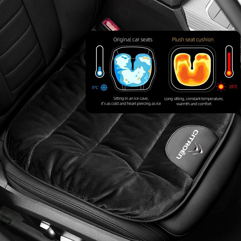 Car Seat Cover Winter Plush Warm Cushion Waist Pad For Citroen C3 C5 AIRCROSS C5X C4 Cactus PICASSO e-C3 e-C4 C1 C-Crosser C6 C2 akj256
