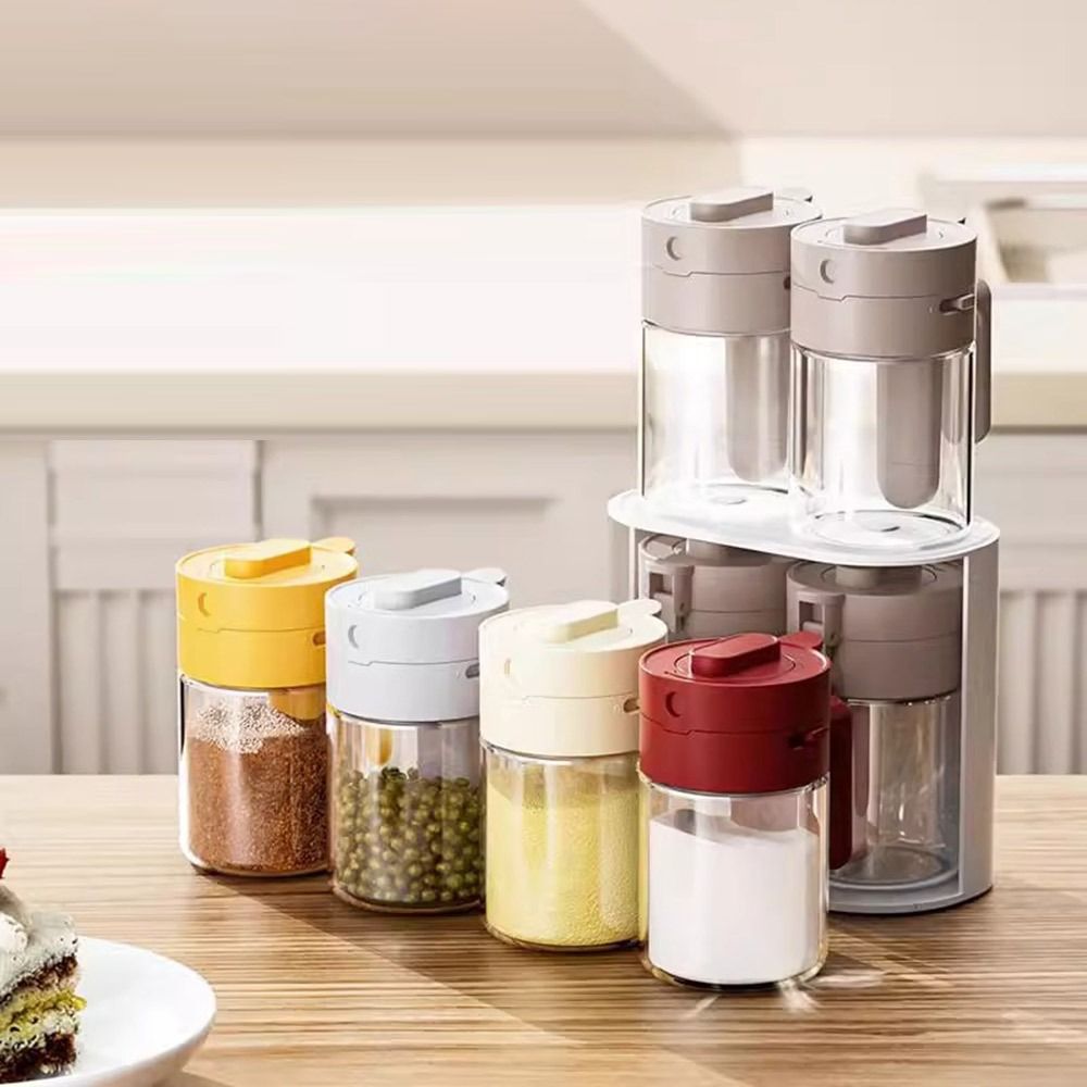 

Sealed Spice Salt Shaker Two In One Design Spice Spoons Separator Kitchen Supplies Spice Jar жовтий