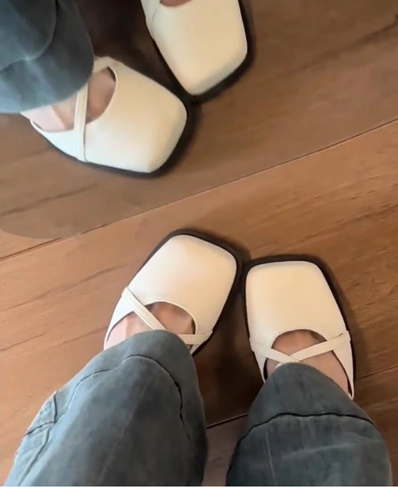 Fashion Designer Cover Toe Women Mary Jane Shoes Fashion Cross Buckle Shoes Spring Female Thick Heel Shoes