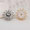 Elegant Zircon Sunflower Brooch: High-End Lapel Pin with Niche Anti-Exposure Button for Women