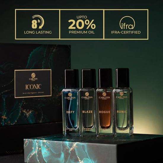 Carlton London Iconic Men Liquid Perfume Gift Set Premium Fragrances & Runic Long Lasting Edp Perfume Birthday Anniversary Gifting