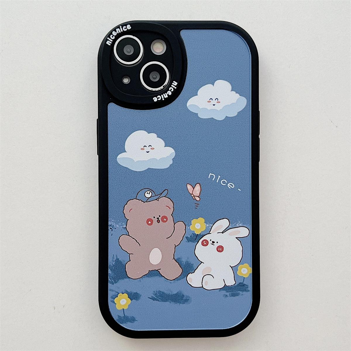 

Мягкий чехол из ТПУ с узором «Медвежонок и маленький кролик», модный чехол для телефона iPhone Samsung Vivo Xiaomi Oppo Infinix Xiaomi Redmi Note 13 (5G) синий