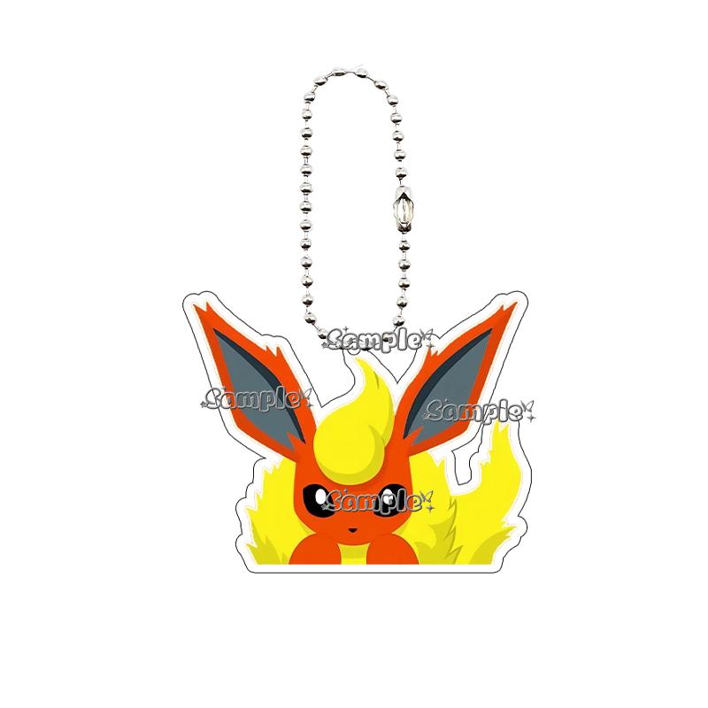 Kawaii Eevee Vaporeon Flareon Q Version Anime Characters Acrylic Keychain Umbreon Cartoon Ornaments Backpack Charm Accessories