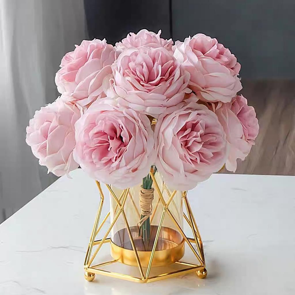 16x14cm Vase Gold Dekorativ Klarglas Robust Blumenvase Für Hochzeit Künstlerisch