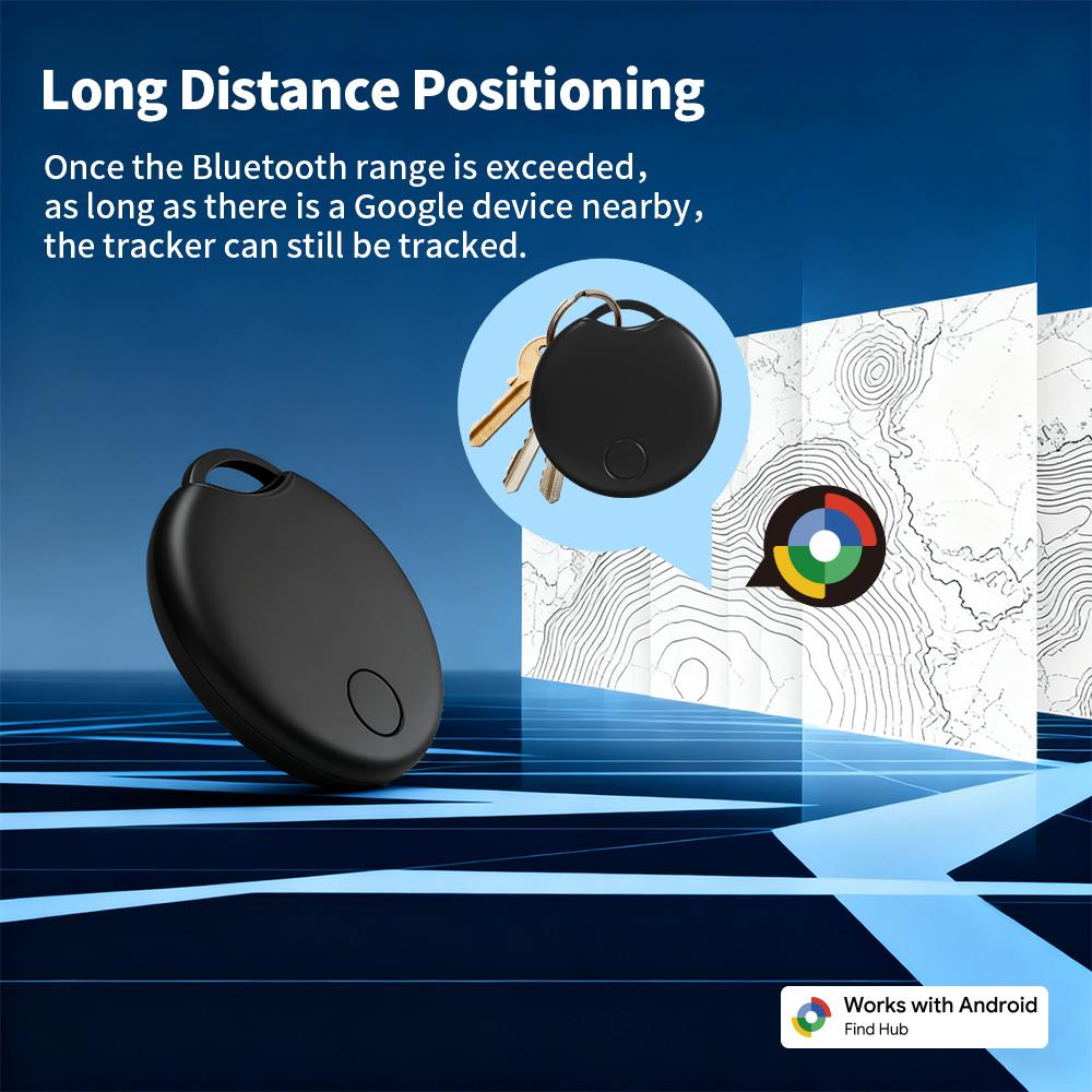 1/4-pcs App Remote Locating Tracker Keys Bag Long-Distance Finder for Android Google Find Hub Voice Smart Tag for Pixel Vivo GMS