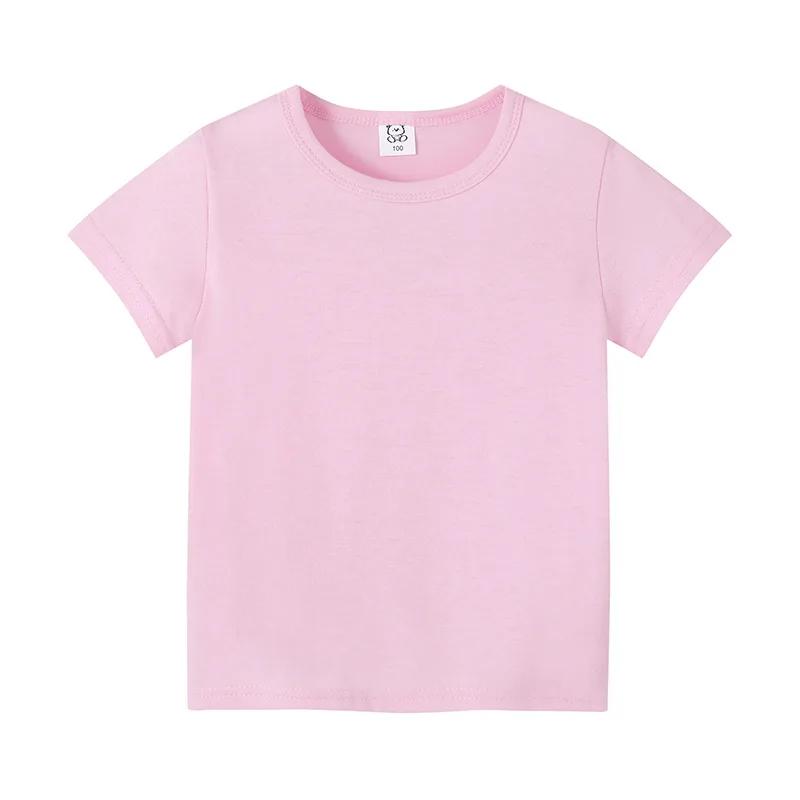 Summer children's short sleeve T-shirt cotton baby clothes boys girls blank Infant T-shirt Kids shirt solid tees tops