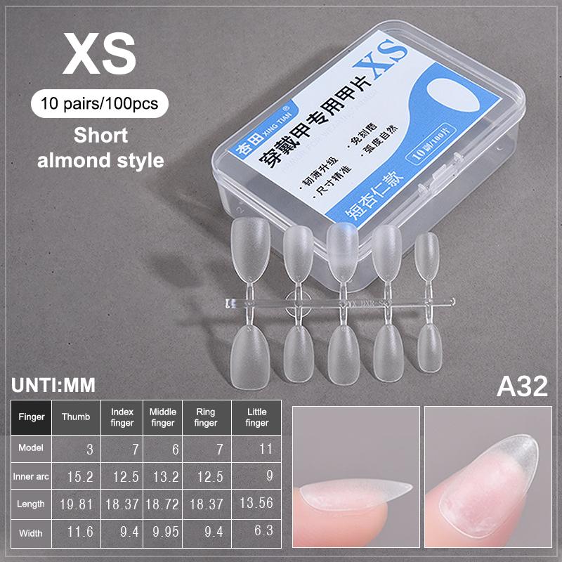 100PCS/Box Fake Nail Tips Medium Design Matte Finish False Nails Manicure Tool Extension Press On Nails