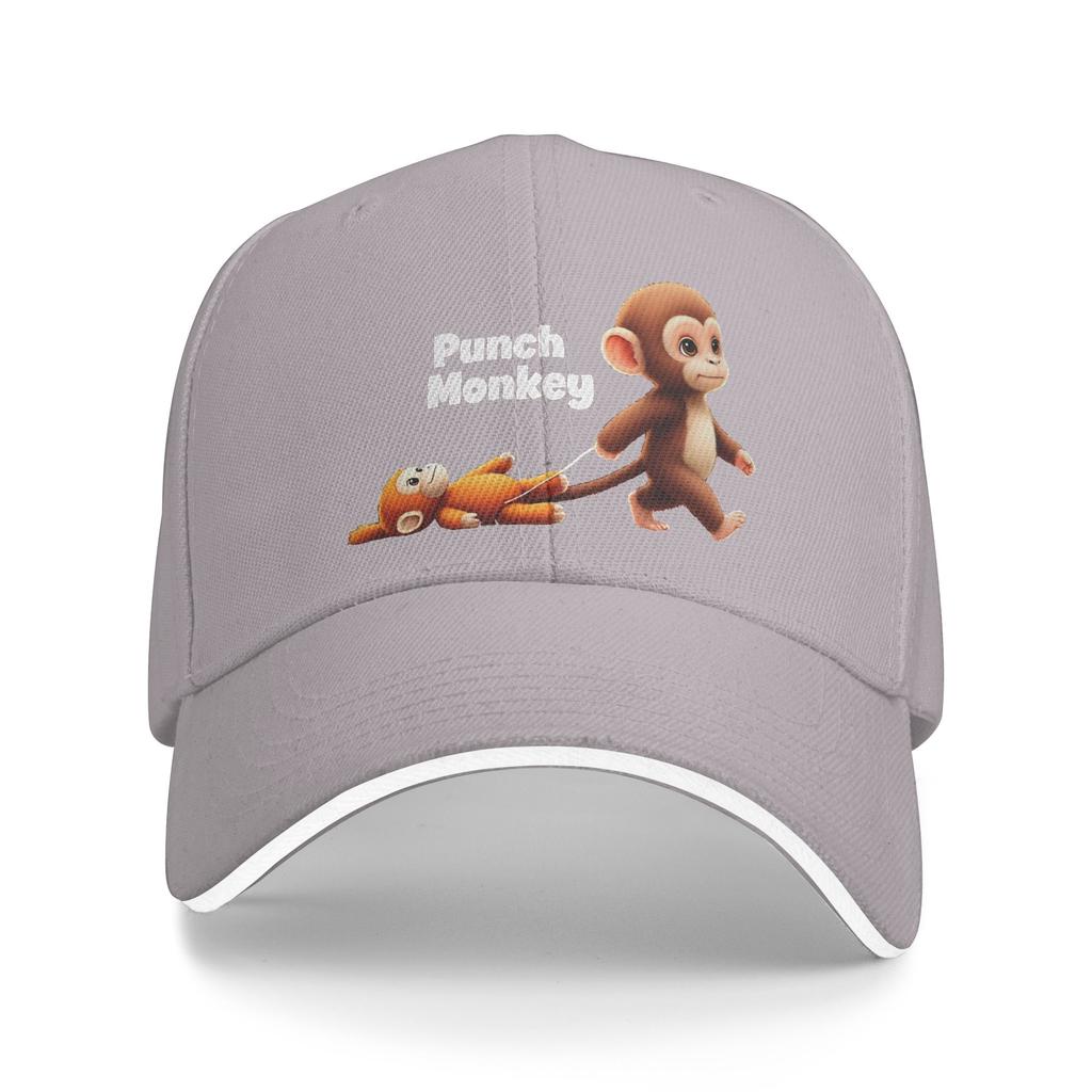 Summer Casual Baseball Cap Monkey Punch Hunting Camping Trucker Hat For Men Women Sun-Proof Punch Monkey Classic Baseball Caps