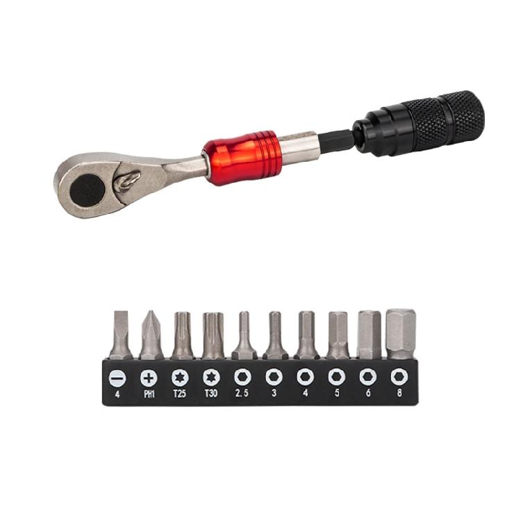 Chiave a cricchetto dinamometrica a singola estremità Cacciavite portatile Set di inserti per bussole Leggero Strumento di riparazione a cricchetto per biciclette Durevole