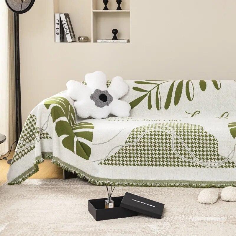 Nordic Tassel Throw Blanket Single Full Four Season Cotton Sofa Cover Dust Anti-cat Scratch Protection Cover Sofa Blanket Carpet