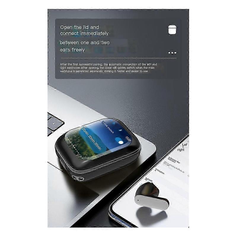 Ausziehbare, kabellose Ohrhörer mit Bluetooth 5.3, vollfarbigem Touchscreen-LCD, Bassverstärkung und Gaming-Modus, kompatibel mit Android und iOS