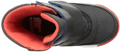 Sorel Kids Whitney II Strap Waterproof Boots NC3919, Size 15.0cm, Jet and Poppy Red