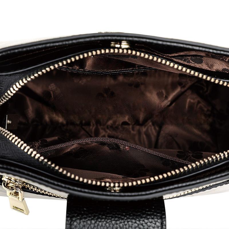 New Pure Cowhide Women's Bag Leopard Print Genuine Leather Bag One-shoulder Crossbody Bag Multi-layer Genuine Leather Bag Women's Bag