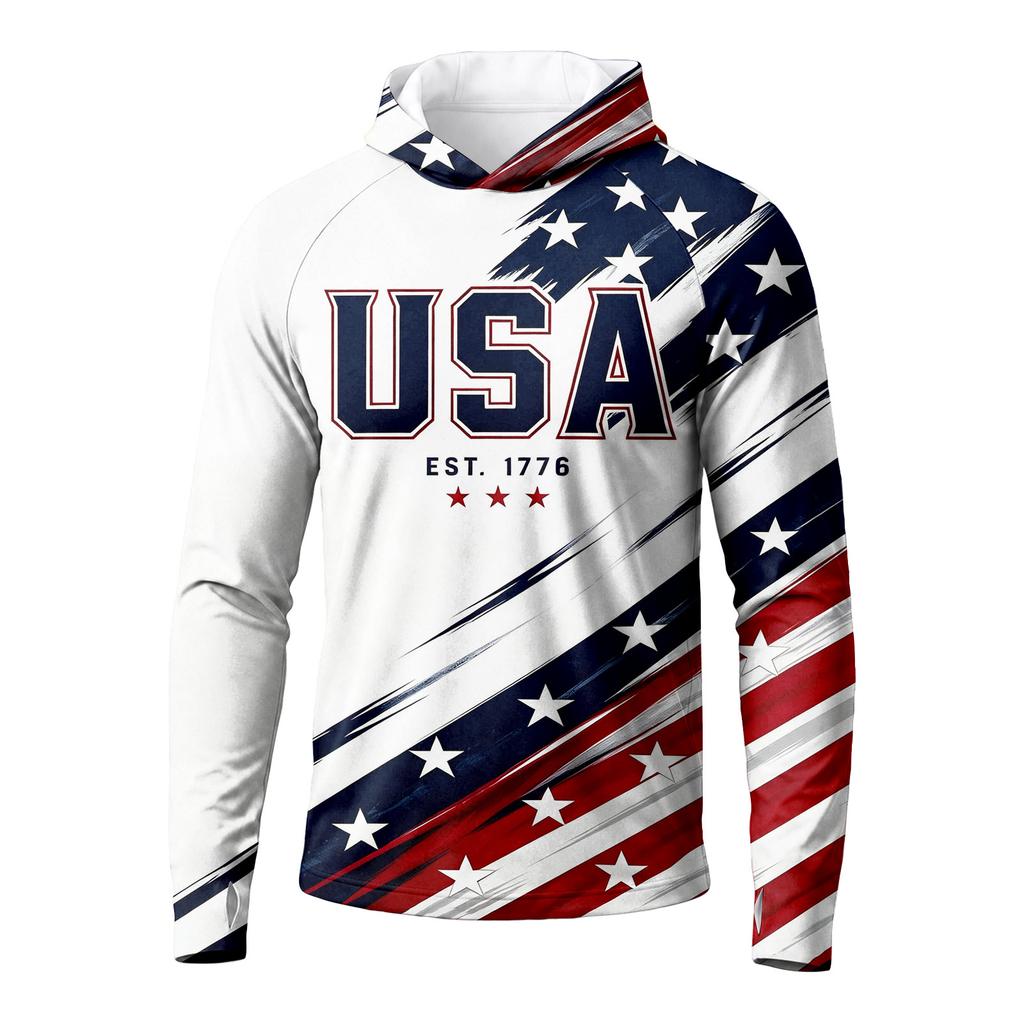 Men's Long Sleeve Quick Dry T-Shirt with Print for Summer Running and