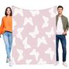 Pink Butterfly Print Soft Blanket Cozy Lightweight Throw Perfect for Bed Sofa Home Decor Gift Idea