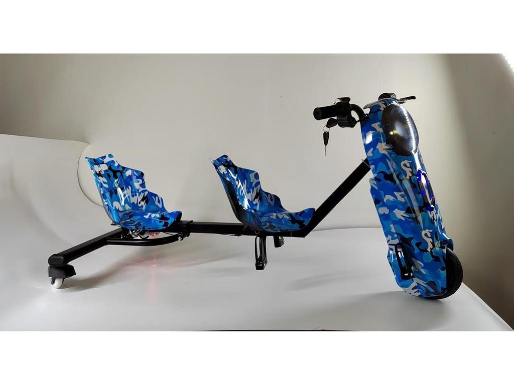Children's Three-Wheeled Drift Car with Double Seats - Electric Wiggle Scooter