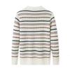 JOW Men's Heavy Jacquard Striped Pure Wool Sweater