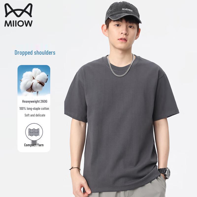 MiiOW Men s Heavyweight 260g Ice-Cool Cotton Short Sleeve T-Shirt 2XL 1590₽
