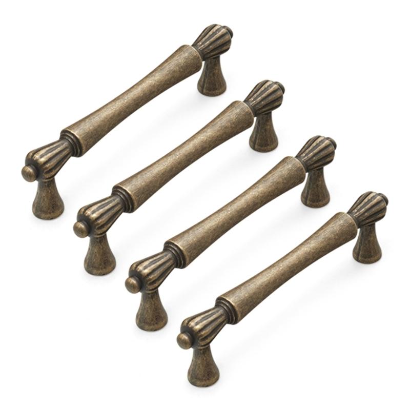 Pack Of 4 Antique Brass   Cabinet Pull Vintage French Style Handles Multiple Type for Option for Kitchen & Bathroom