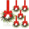 6pcs Plastic Bowknot Ribbon Wall Decoration Rings Wreath Closet Accessories for Christmas Birthday Party Decoration