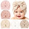 Breathable Newborn Head Wraps Knitted Soft Infant Cap Cute Baby Turban Hat Daily Wear
