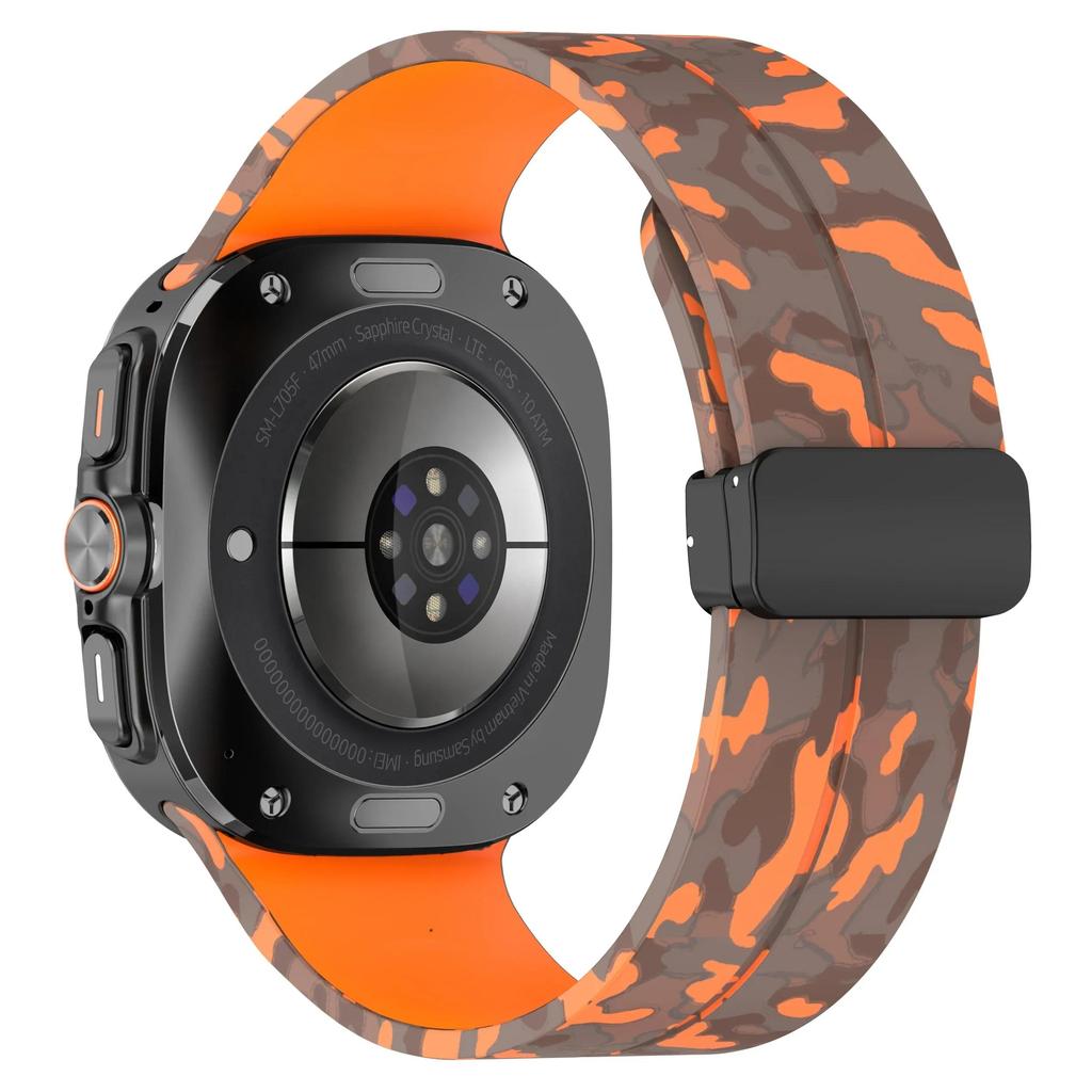 Silicone Sport Strap For Samsung Galaxy Watch Ultra 47mm Strap Magnetic Folding Clasp for Galaxy Watch Ultra2 2025 2026 Replacement Bracelet Strap