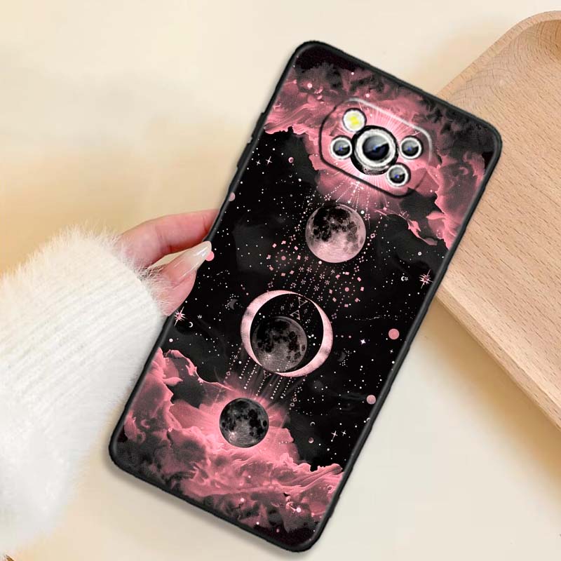 Cosmic Starry Sky Pattern Phone Case For Xiaomi Mi Poco F3 F4 F5 F6 X3 X4 X5 X6 X7 M3 M4 M5 M6 M7 GT Pro 5G Black