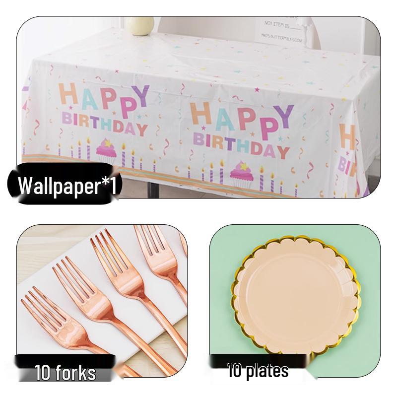 Disposable Party Supplies Set: Paper Plates and Cups for Birthdays and Weddings