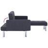 L Shaped Sleeper Sofa In Dark Grey Polyester