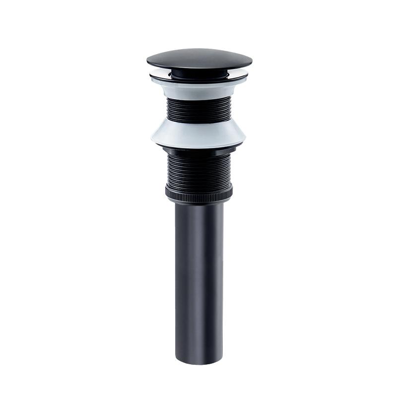 Accessories Brass Big Size Assembly Matte Black Bathroom Basin Vessel Sink Push Down Pop up Drain Plugs Without Overflow (Black,Brass) чёрный