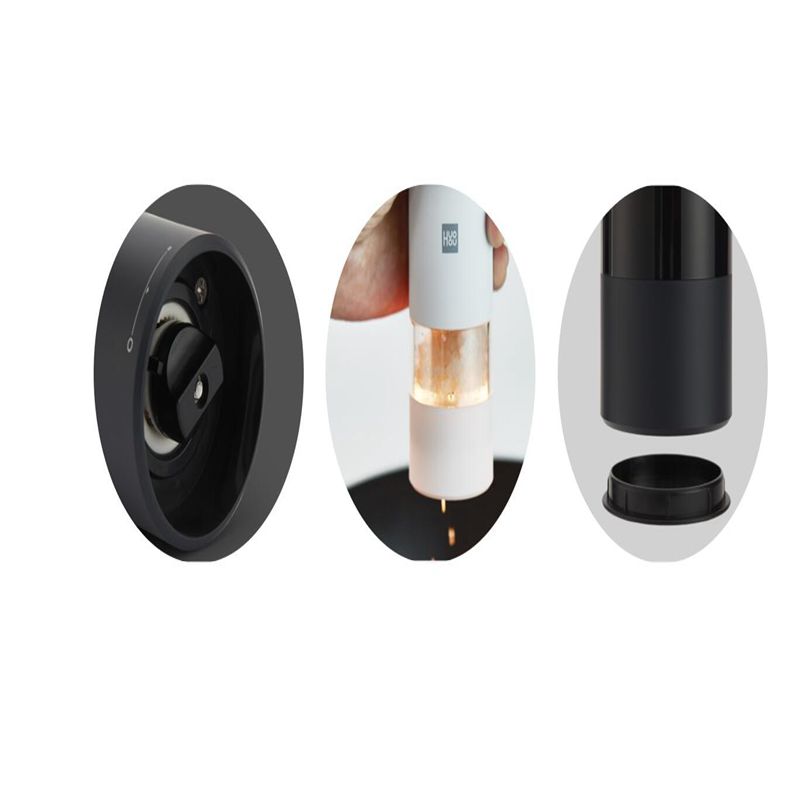 Xiaomi HUOHOU Automatic Electric Pepper Salt Grinder LED Light 5 Modes Spice Grain Porcelain Grinding Ceramic Burr Mill