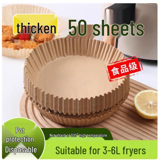 

50-Pack Oil-Absorbing Air Fryer Pad for 3-6L Fryers