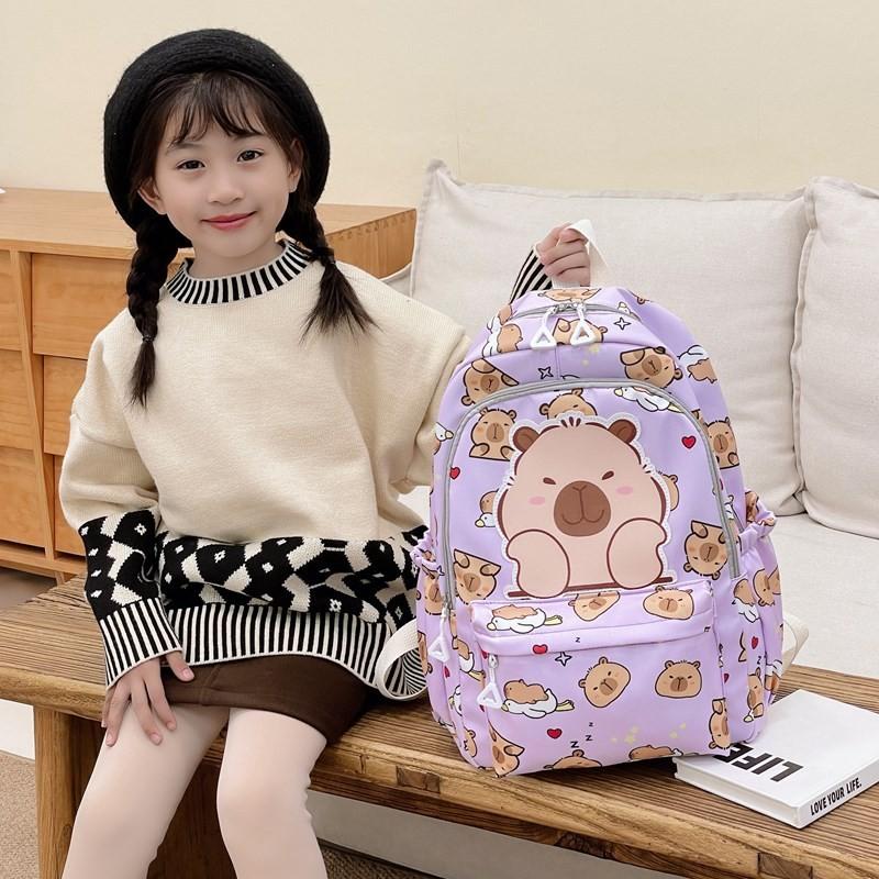 Lightweight Spacious And Kids Backpack With Capybara Design Perfect For Days School